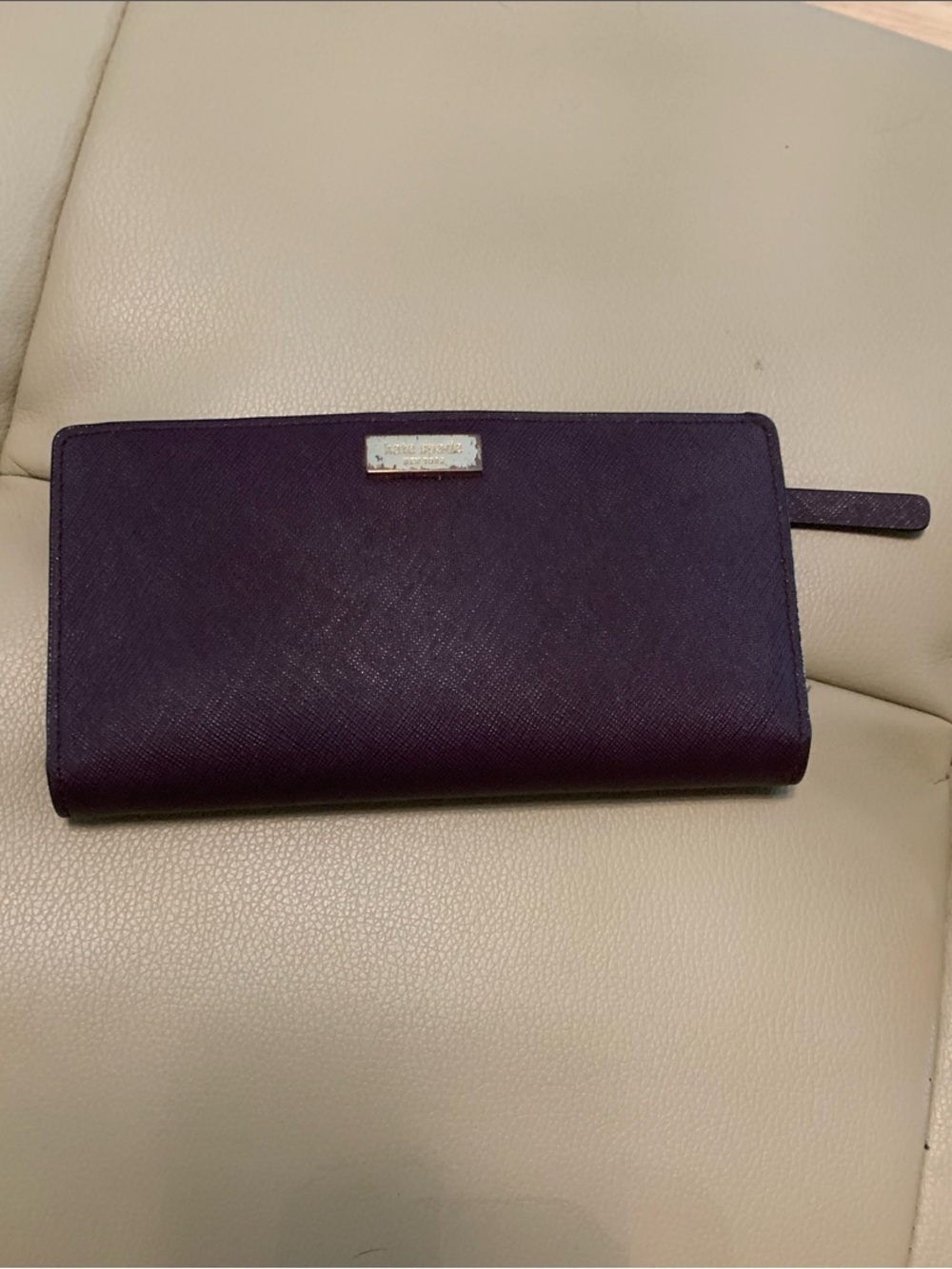 Kate Spade Wallet Button Clutch Maroon with ID Holder Credit Card Slots